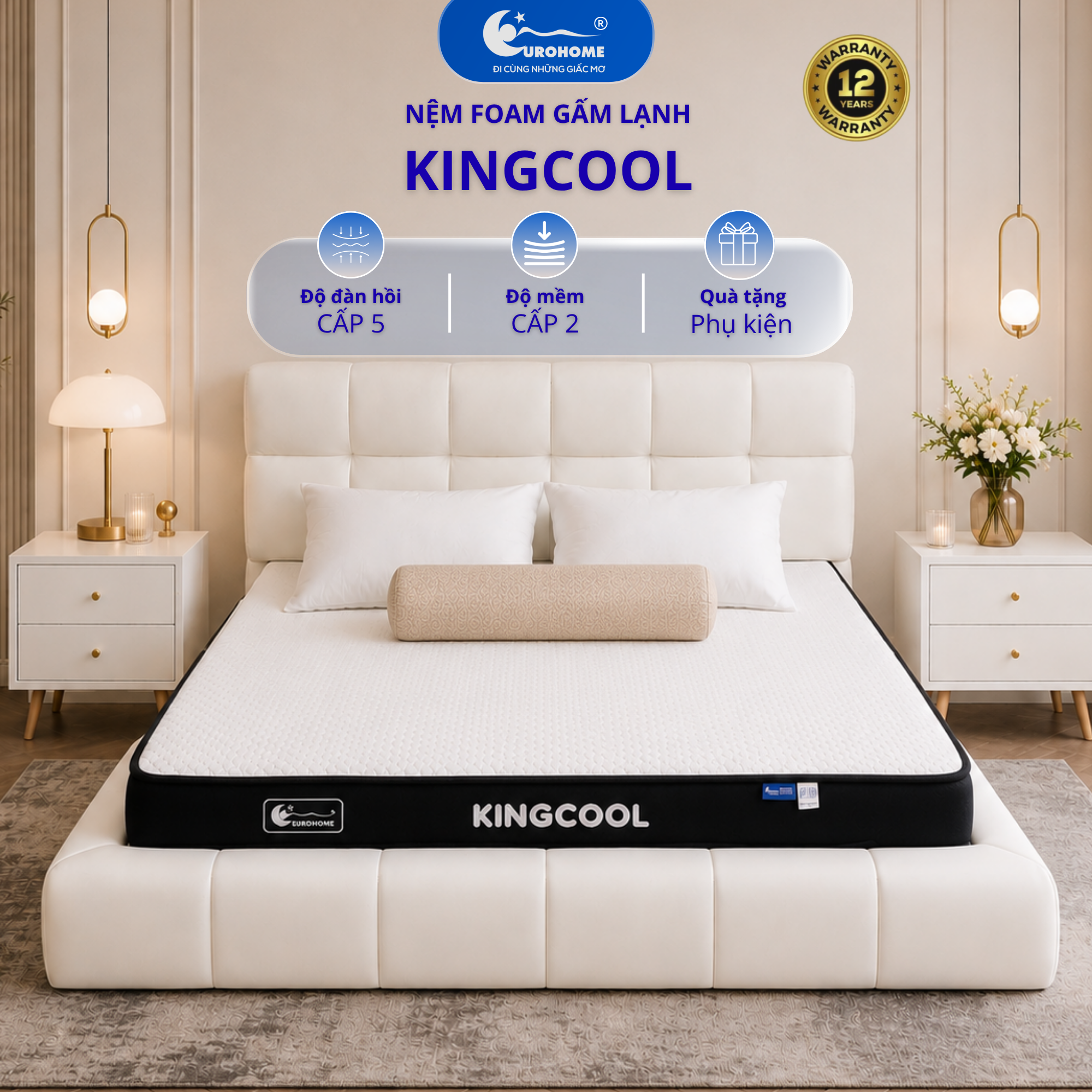 NỆM FOAM VẢI GẤM LẠNH KINGCOOL