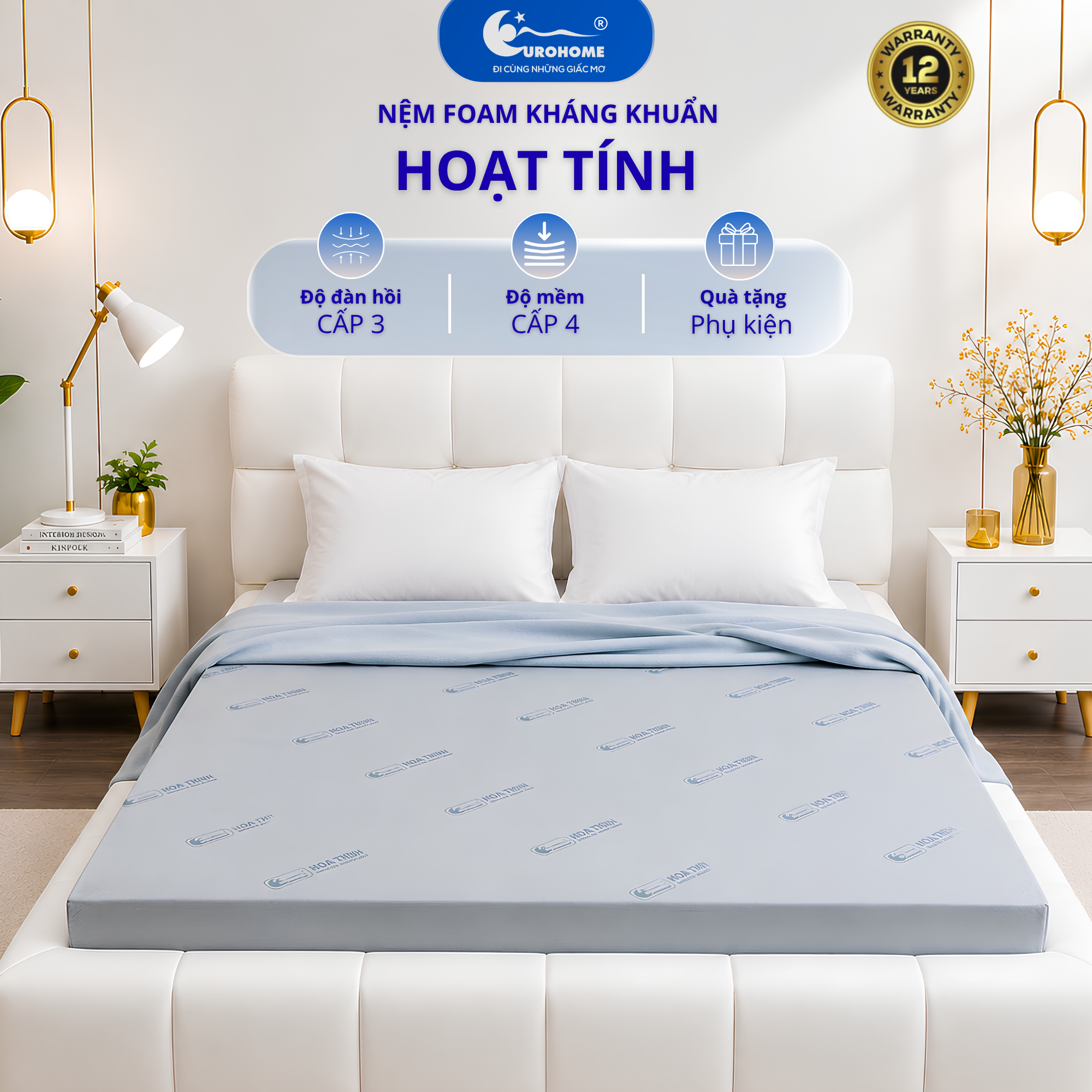 nệm hoạt tính kháng khuẩn EUROHOME