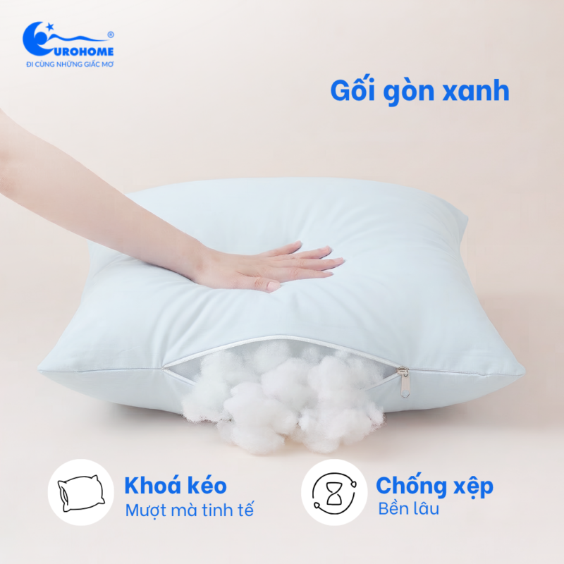 Gối nằm gòn xanh cao cấp Eurohome