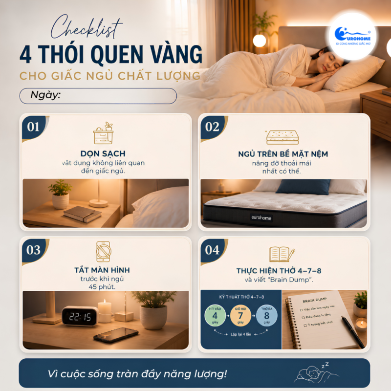 Checklist cho giấc ngủ ngon cùng Eurohome