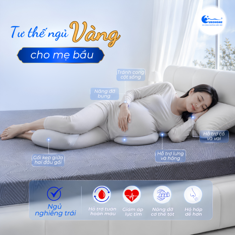 tư thế ngủ cho mẹ bầu
