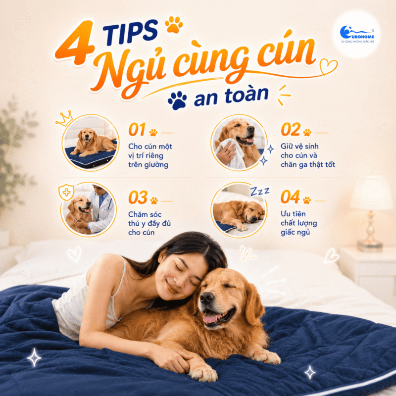 Những tips ngủ cùng cún an toàn